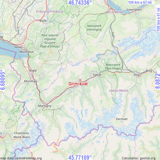 Grimisuat on map