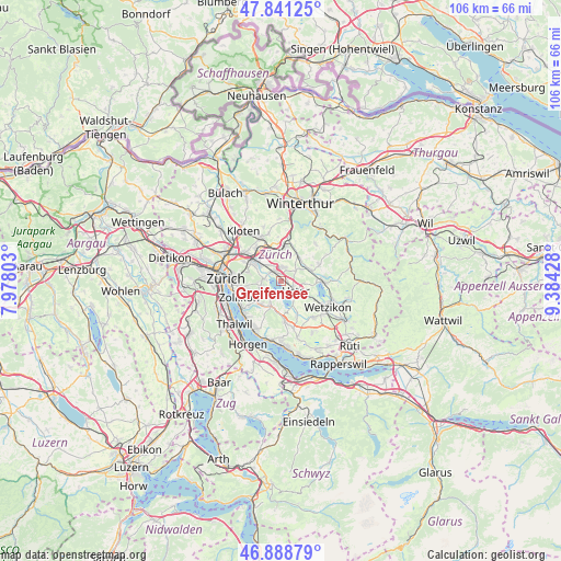 Greifensee on map