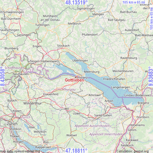 Gottlieben on map