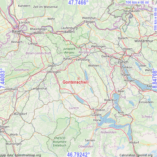 Gontenschwil on map