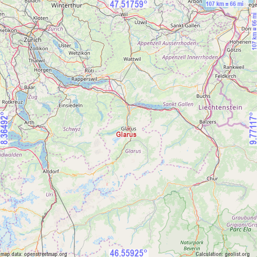 Glarus on map