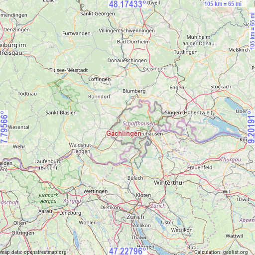 Gächlingen on map
