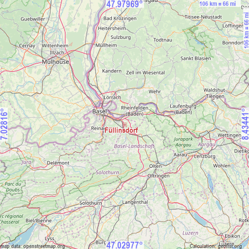 Füllinsdorf on map