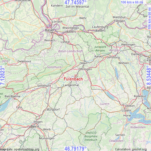 Fulenbach on map