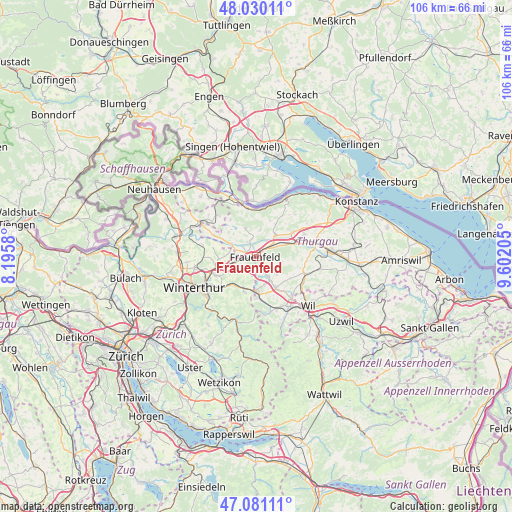 Frauenfeld on map