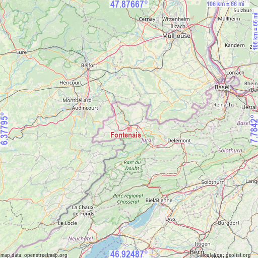 Fontenais on map