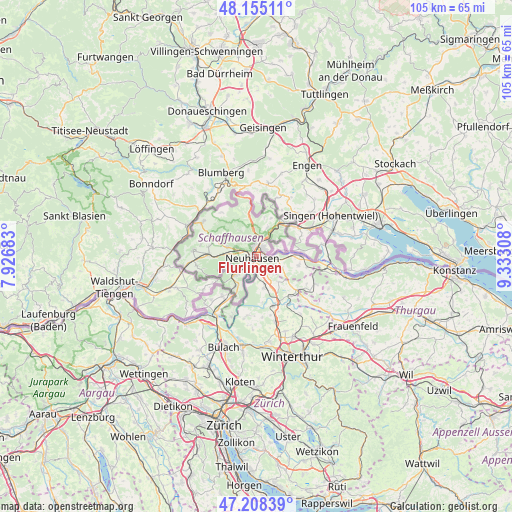 Flurlingen on map