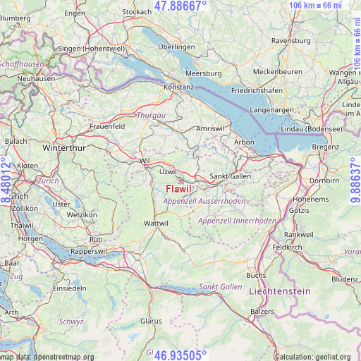 Flawil on map