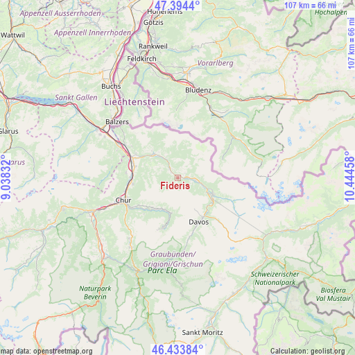 Fideris on map