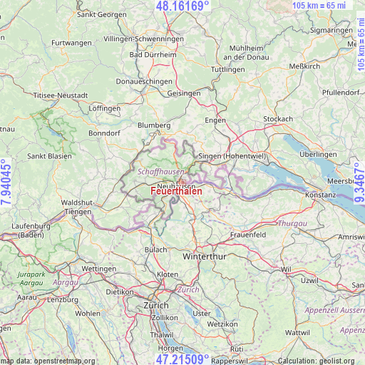 Feuerthalen on map