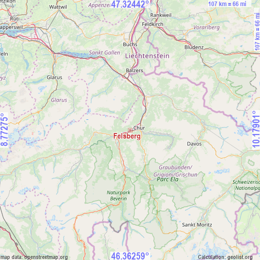 Felsberg on map