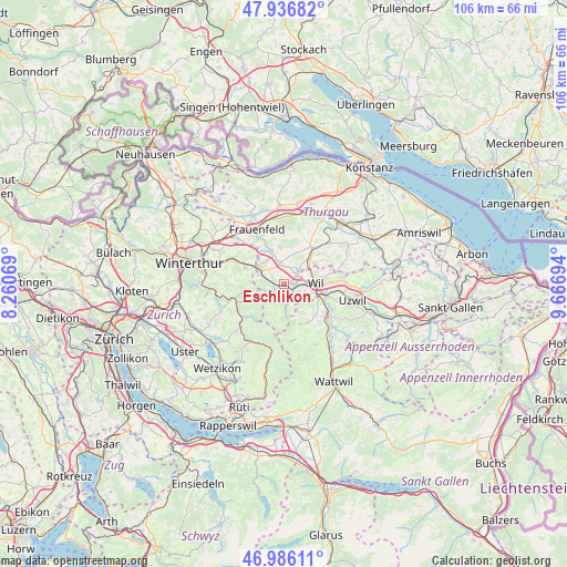 Eschlikon on map
