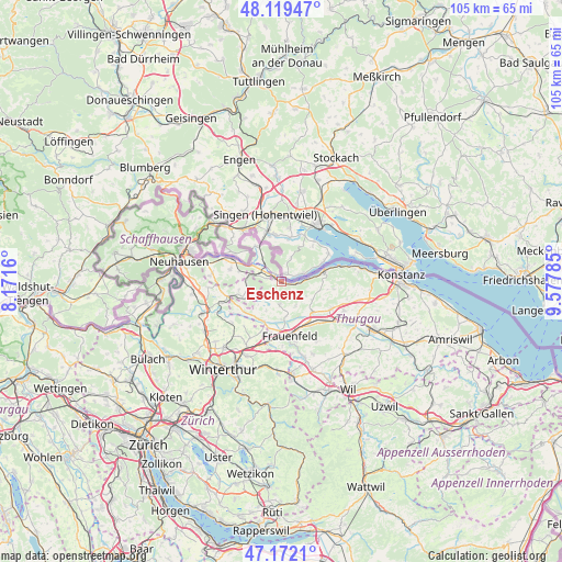 Eschenz on map