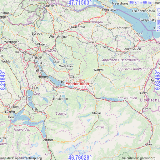 Eschenbach on map