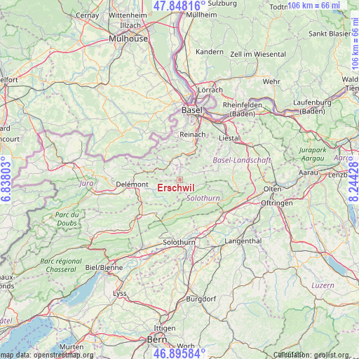 Erschwil on map