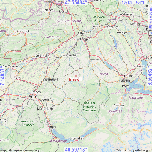 Eriswil on map