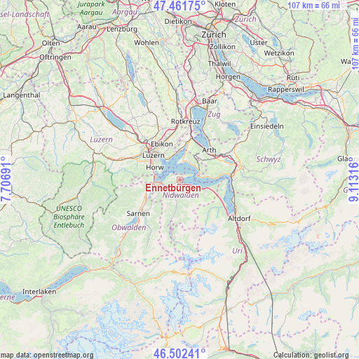 Ennetbürgen on map