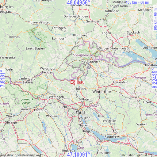 Eglisau on map