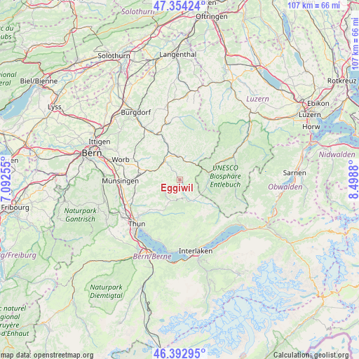 Eggiwil on map