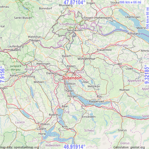 Dübendorf on map