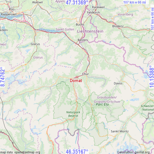 Domat on map