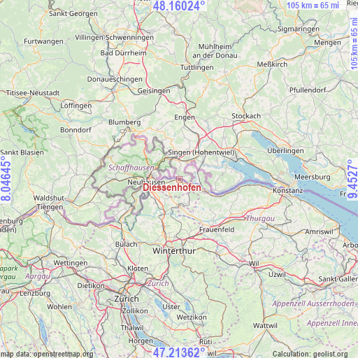 Diessenhofen on map