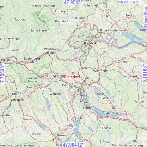 Dielsdorf on map