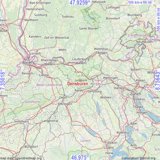 Densbüren on map