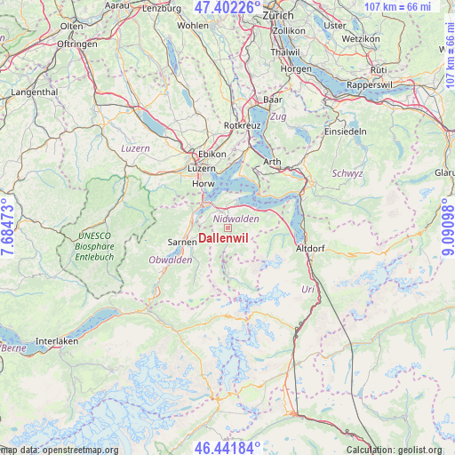 Dallenwil on map