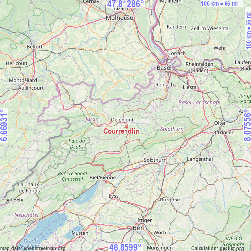 Courrendlin on map