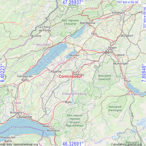 Corminboeuf on map