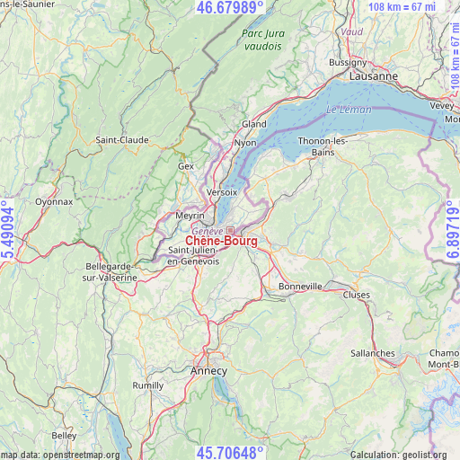 Chêne-Bourg on map