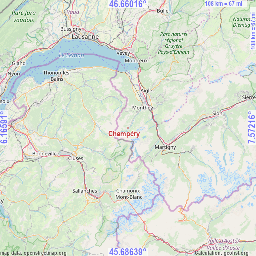 Champéry on map