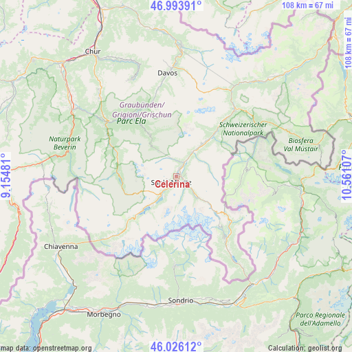 Celerina on map