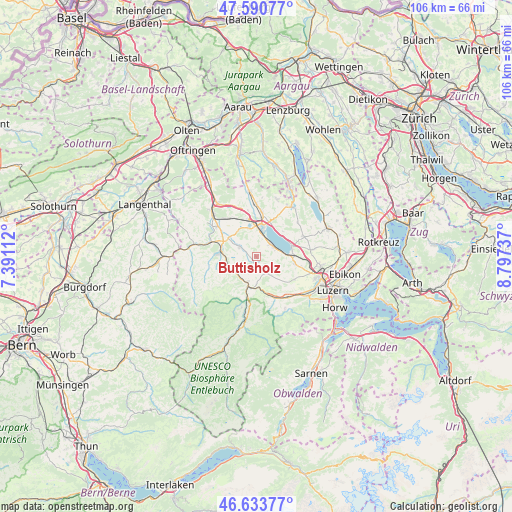 Buttisholz on map