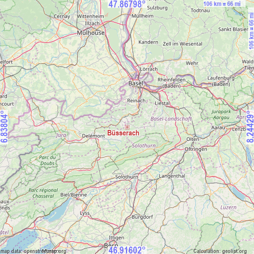 Büsserach on map