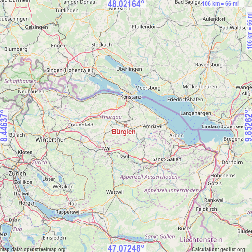 Bürglen on map