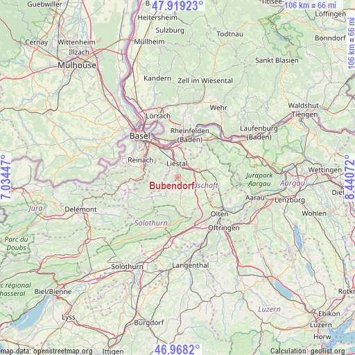 Bubendorf on map