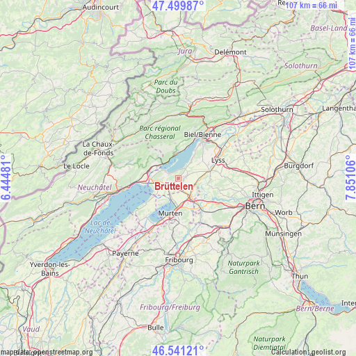 Brüttelen on map