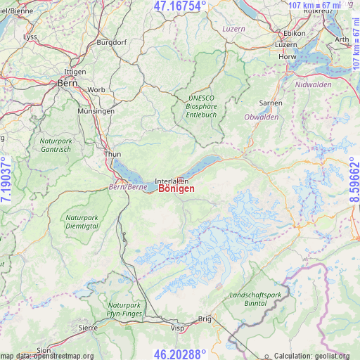 Bönigen on map