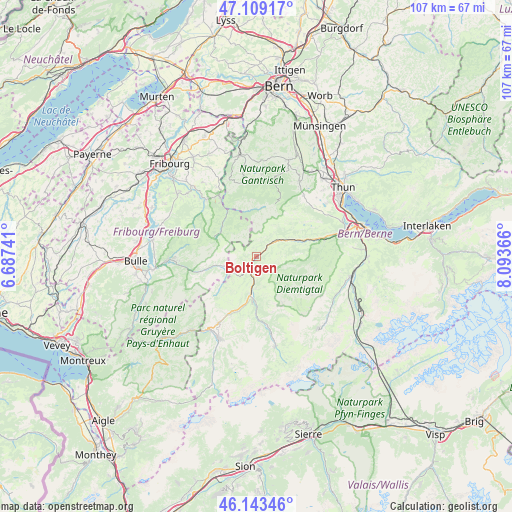 Boltigen on map