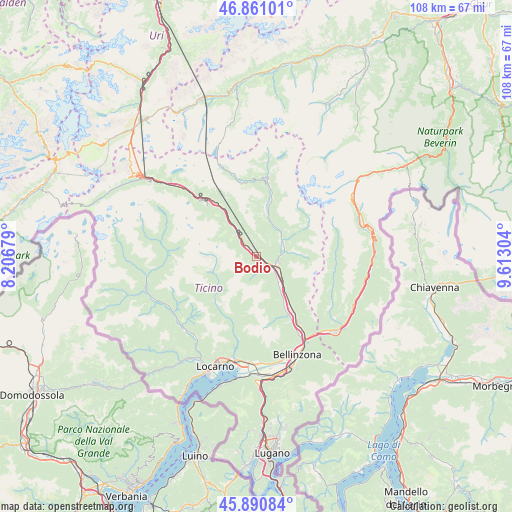 Bodio on map
