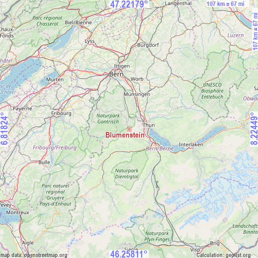Blumenstein on map