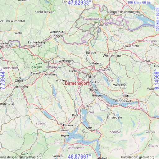 Birmensdorf on map