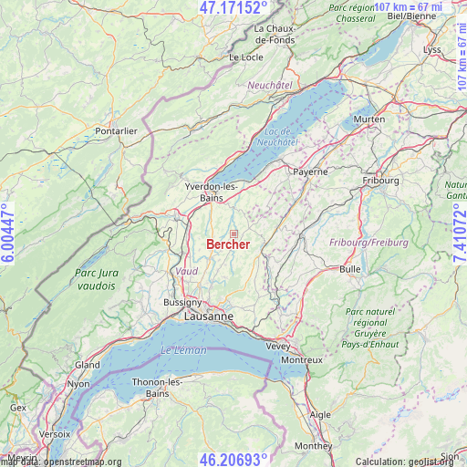 Bercher on map