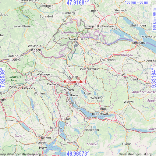 Bassersdorf on map