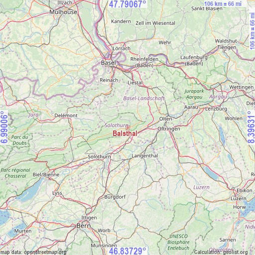 Balsthal on map