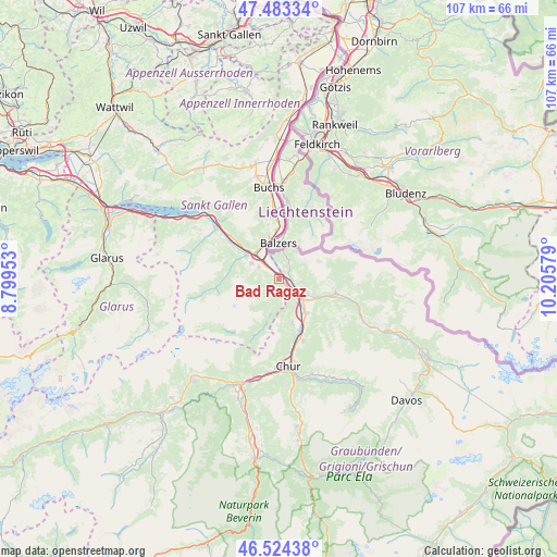 Bad Ragaz on map