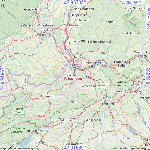Arlesheim on map