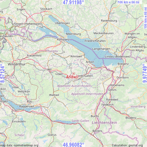 Andwil on map